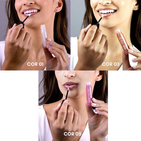 Kit 3 Gloss Labial Vegano 4,5 mL Glow