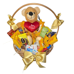 Imagem de Cesta de Café da Manhã com Urso Mimoso