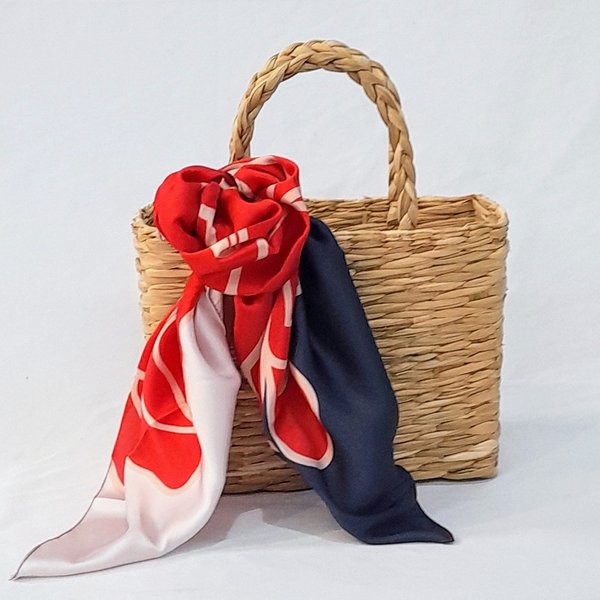 Kit Mimos Lenço Scarf Me, Orquídea na Sacola de Palha 