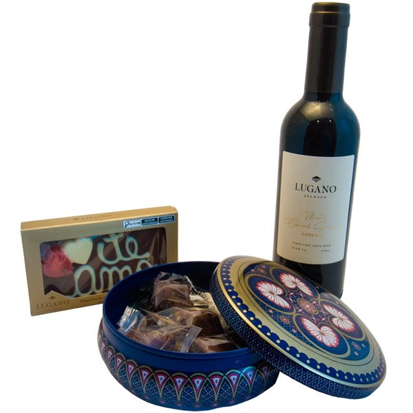 Kit Vinho, Placa e Lata Arabesco