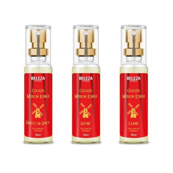 Kit de Perfumes Coleção Moulin Rouge 3x15mL