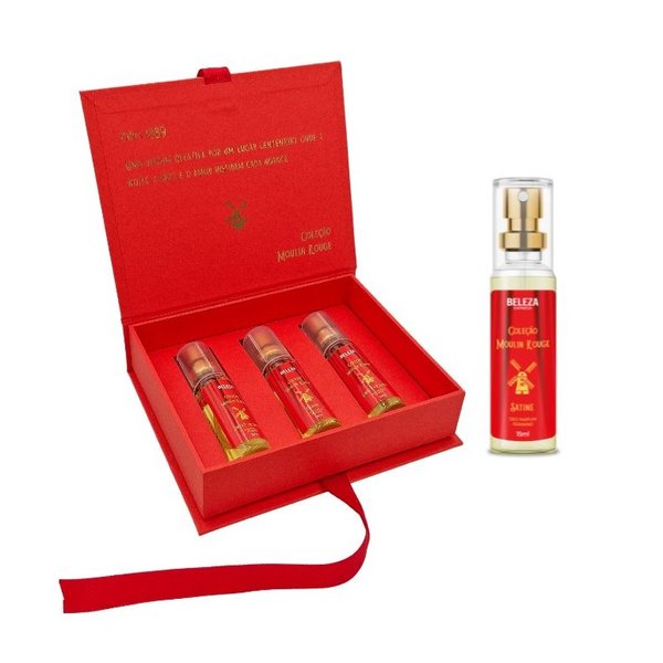 Combo Moulin Rouge Caixa de Perfume + Esmaltes e Lata