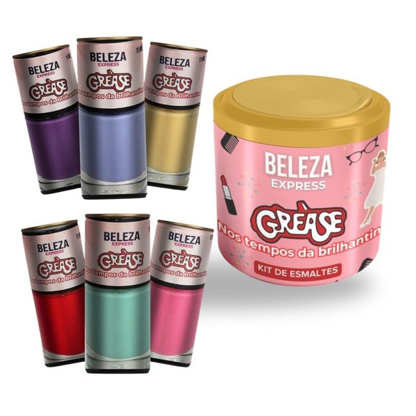 Kit de Esmaltes Coleção Grease e Lenço Bandana