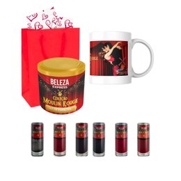 Imagem de kit Presente Lata com Esmaltes e Caneca Moulin Rouge