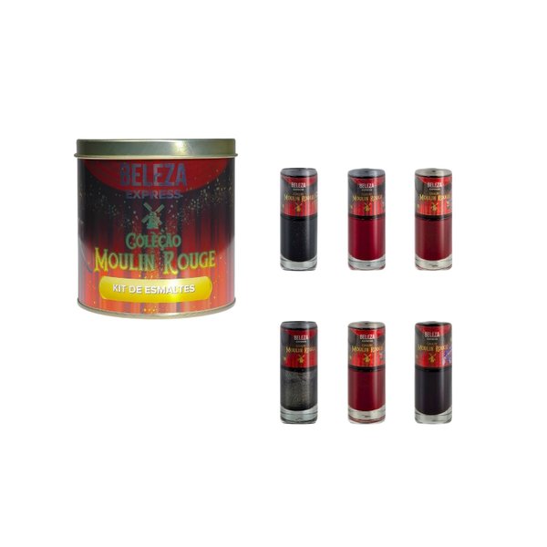 kit Namorados Lata com Esmaltes e Caneca Moulin Rouge