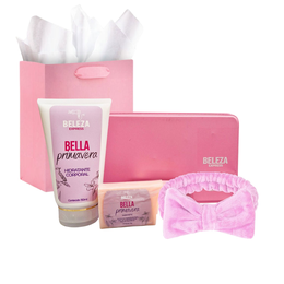 Imagem de kit presente hidratante, sabonete e faixa Bella Lavie