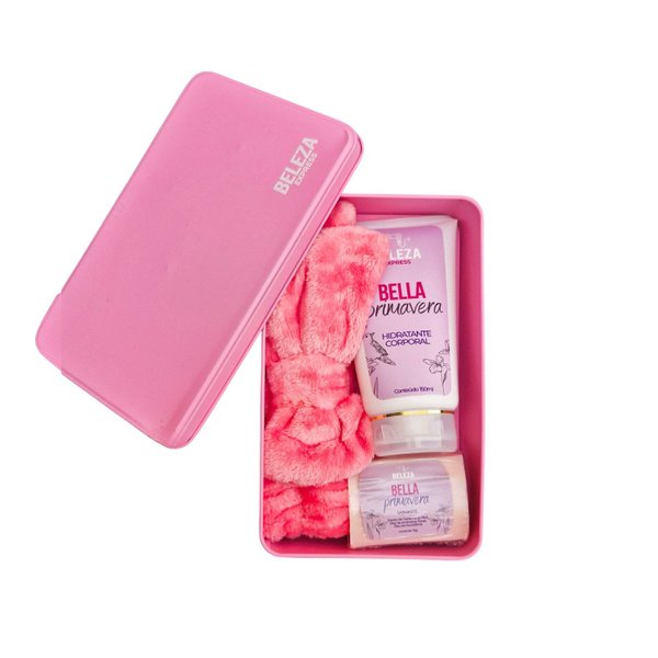 kit presente hidratante, sabonete e faixa Bella Lavie