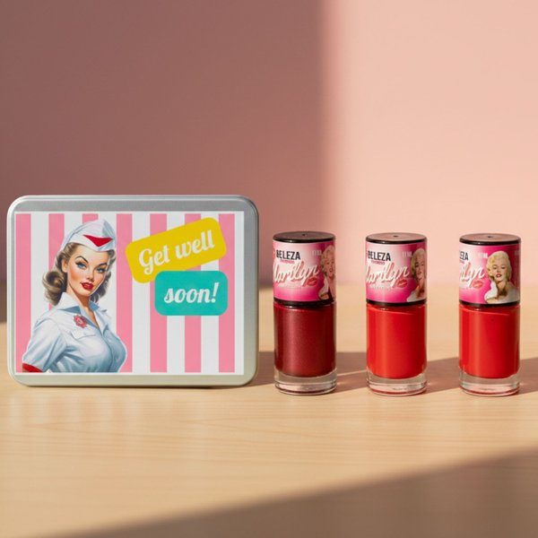 Kit Melhoras Get well Soon com 3 Esmaltes