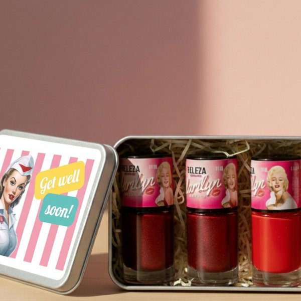 Kit Melhoras Get well Soon com 3 Esmaltes