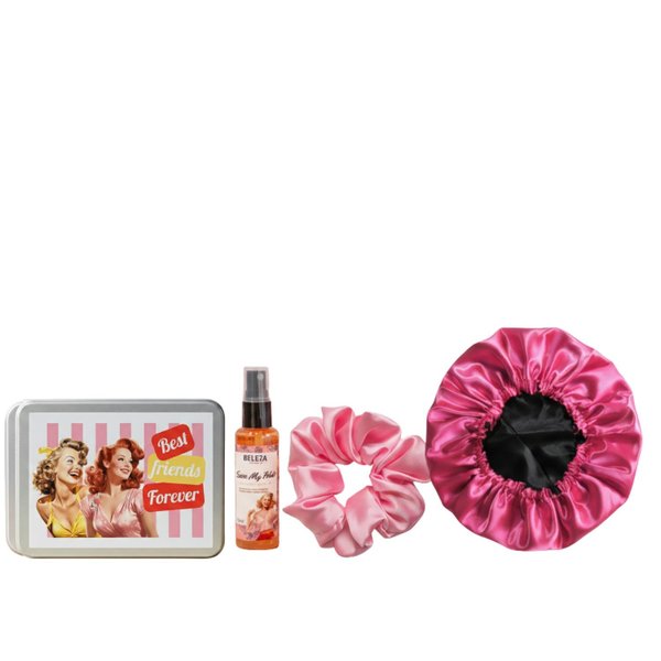 Kit Presente Melhores Amigas Touca de Cetim e Perfume