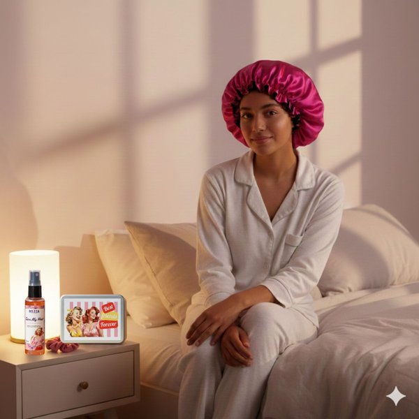 Kit Presente Melhores Amigas Touca de Cetim e Perfume