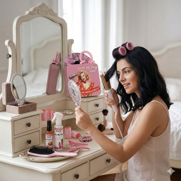 Kit acessórios Love My Hair Beleza Express rosa