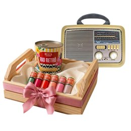 Imagem de Kit presente Rio Retrô 6 Esmaltes e Rádio Bluetooth