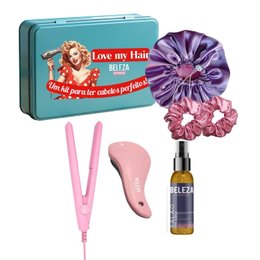 Imagem de Kit presente Love my Hair com Mini Pranchinha