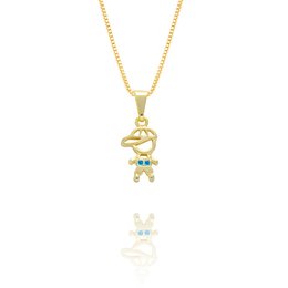 Imagem de Colar Menino com Micro Zircônia Azul