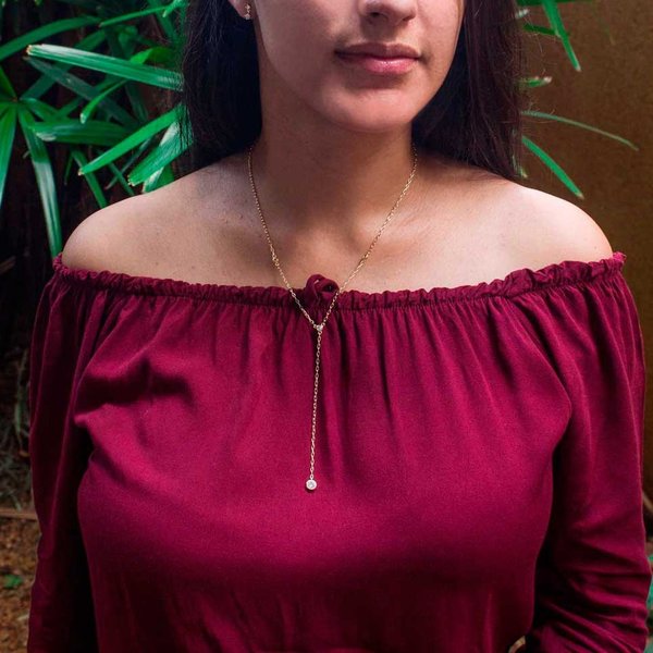 Colar Gravatinha Tifany Only com Zircônias