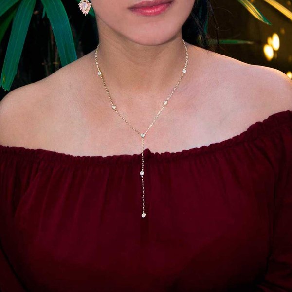 Colar Gravatinha Tifany Small com Zircônias