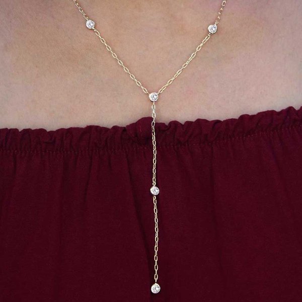 Colar Gravatinha Tifany Small com Zircônias