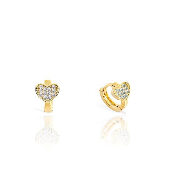 Brinco Argola Heart Ouro Amarelo 18K