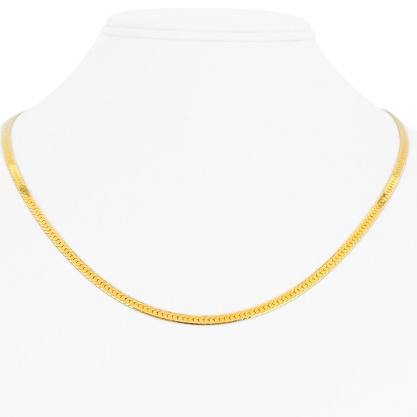 Colar Choker Malha Italiana Ouro Amarelo 18K