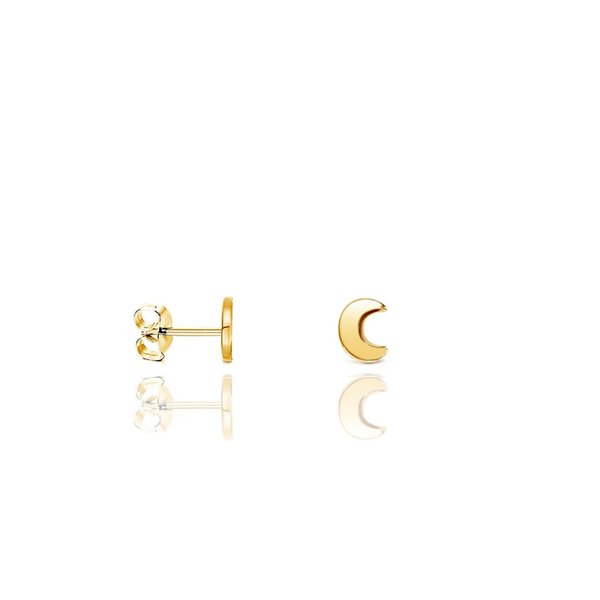 Brinco Lua Infantil Ouro Amarelo 18K.