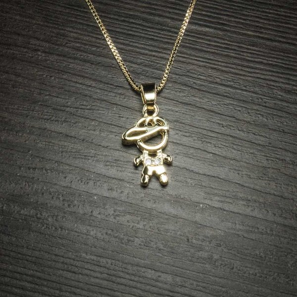 Colar Menino com Micro Zircônia Classica Ouro Amarelo 