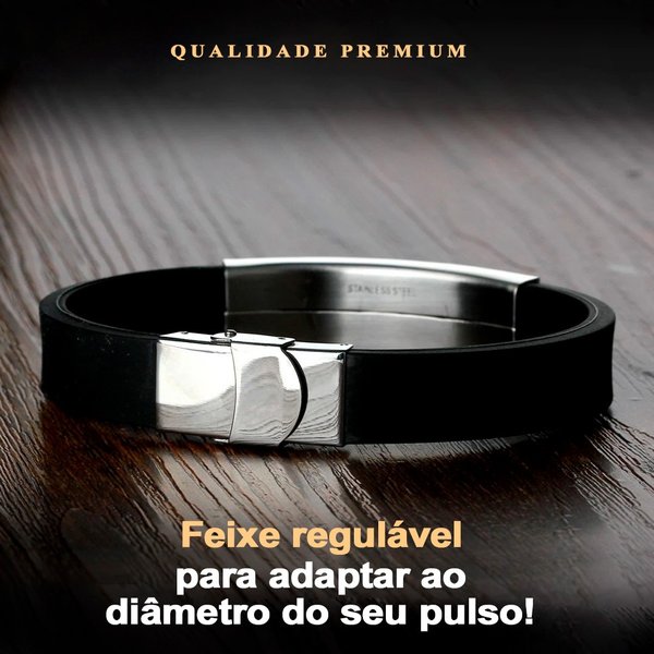 Pulseira Safra White Oração Pai Nosso em Aço