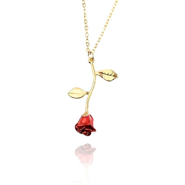 Colar Botão de Rosa Ouro Amarelo 18K