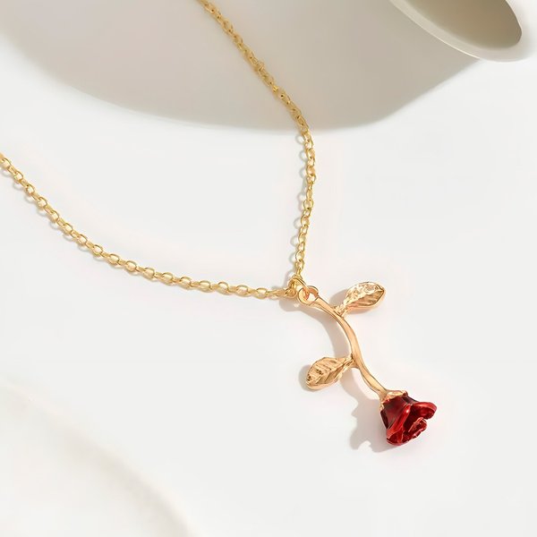 Colar Botão de Rosa Ouro Amarelo 18K