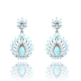Imagem de Brinco Lafont com Cristal Turquesa Ouro Branco