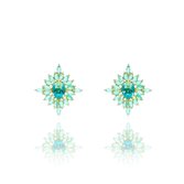 Brinco Etoile Cristal Turmalina Ouro Amarelo 18K