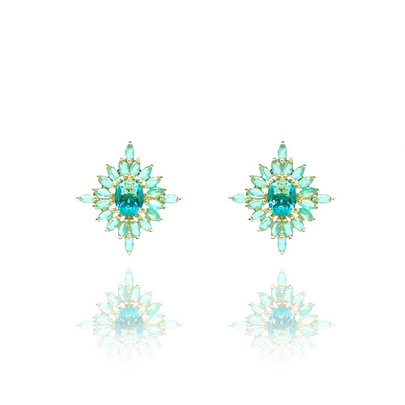 Brinco Etoile Cristal Turmalina Ouro Amarelo 18K