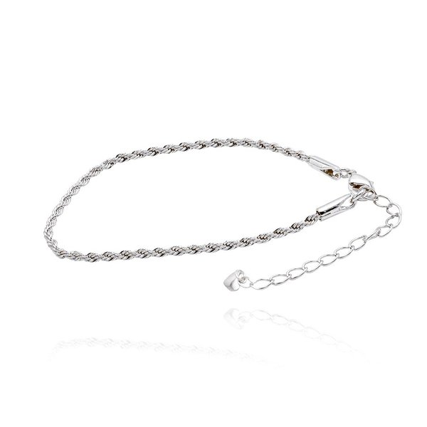 Pulseira Cordão Baiano Ouro Branco