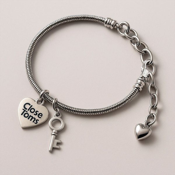 Pulseira Corrente para Berloques Ajustável em Aço Ino