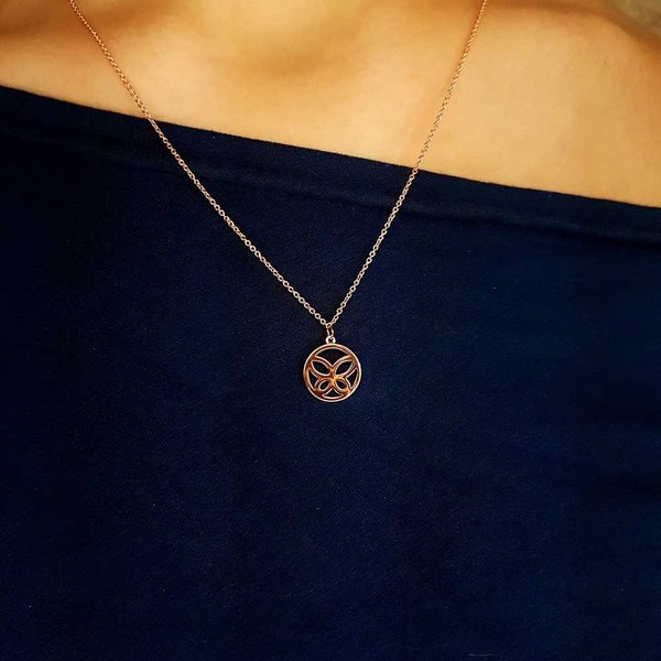 Colar Butterfly Ouro Rose