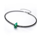 Colar Choker Gota Cristal  Esmeralda Jasmin