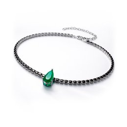 Imagem de Colar Choker Gota Cristal  Esmeralda Jasmin