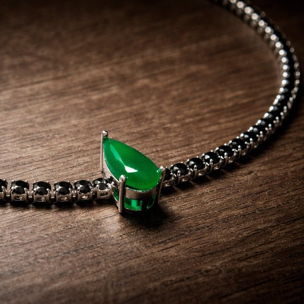 Colar Choker Gota Cristal  Esmeralda Jasmin