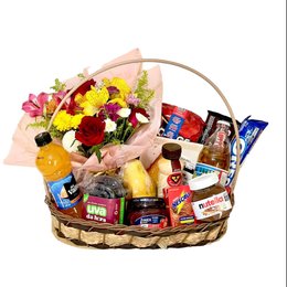 Imagem de Cesta Lanche da Tarde Com Flores