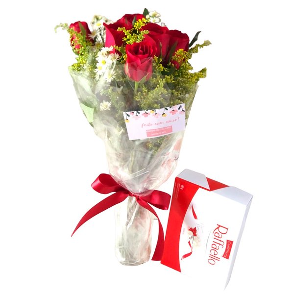 Kit Rosas com Bombom Rafello