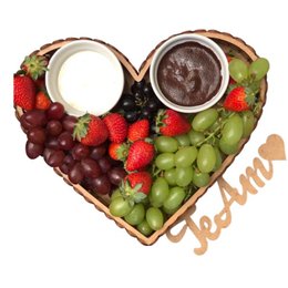 Imagem de Coração de chocolate e frutas para Namorados