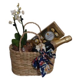 Imagem de  Cesta Presente Bolsa de palha