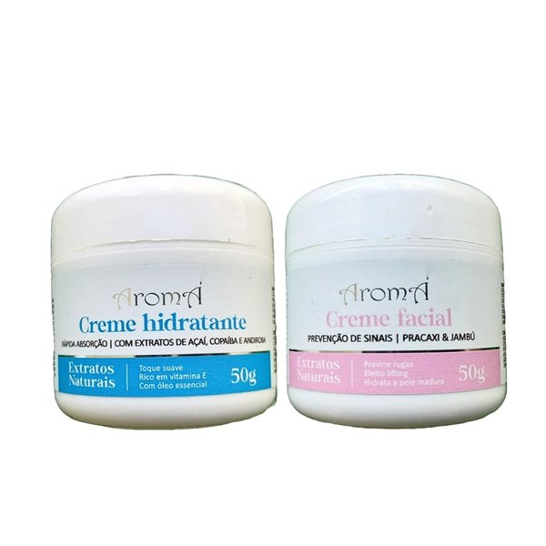 Kit Cremes Faciais Anti-Sinais e Hidratante Aromá