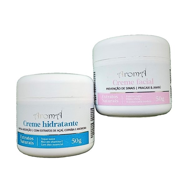 Kit Cremes Faciais Anti-Sinais e Hidratante Aromá