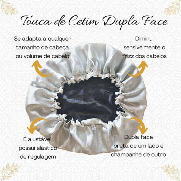 Kit Cuidado Cabelos Touca + 2 Scrunchies + Caixa