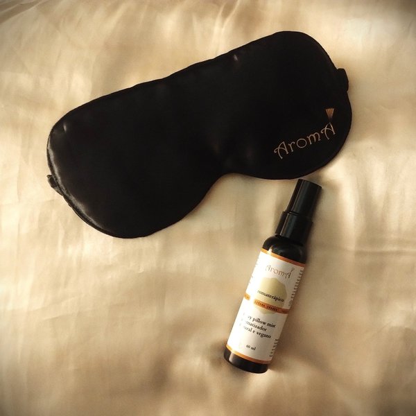 Kit Durma Bem Spray Pillow Mist Máscara de Cetim Aromá