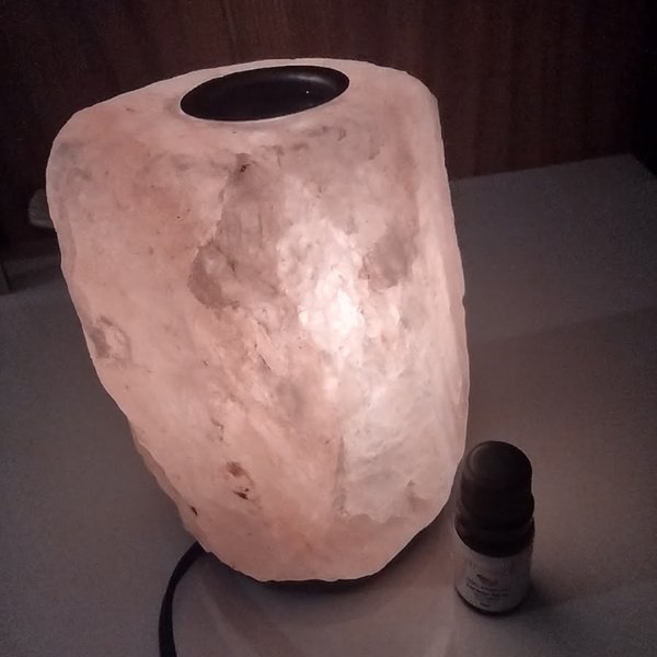 Luminária de Sal Rosa do Himalaia Difusora de Aroma
