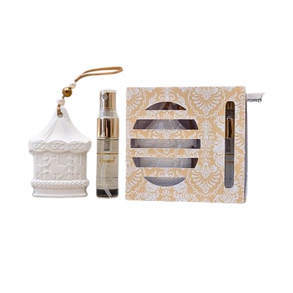 Kit Gesso Perfumado Carrossel Aromatizador Spray 