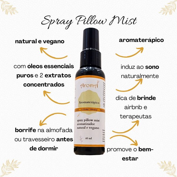 Kit Zen Aromá : Pillow Mist + Incensário + 10 Incensos