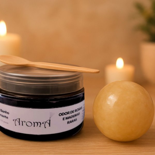 Kit Massagem - Bola de Pedra + Sal de Banho